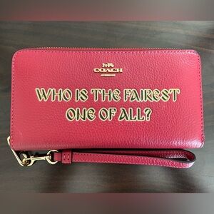 Disney X Coach Long Zip Around Wallet Who Is The Fairest One Of All Motif